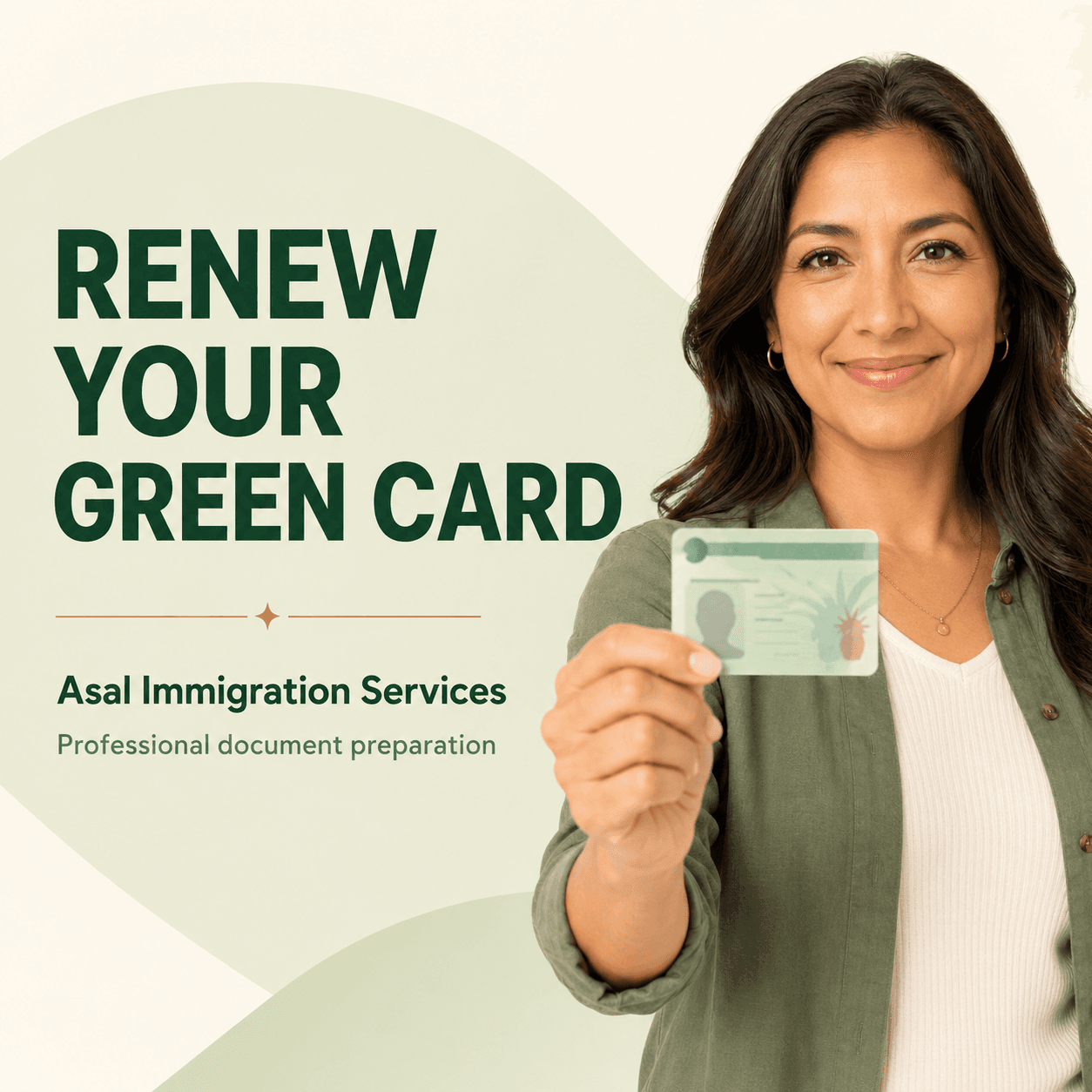 Green card renewal service graphic